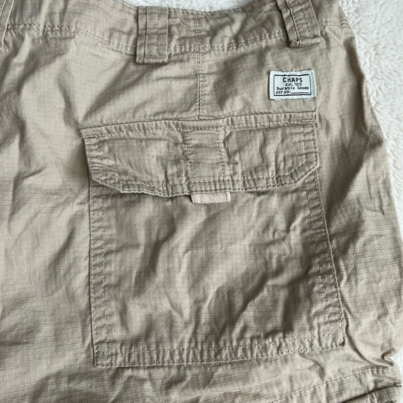 CHAPS Mens Cargo Shorts Size 38 Khaki Beige | Multi-Pocket Outdoor Hiking Casual - Picture 9 of 11
